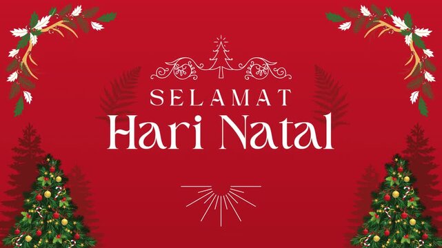 Footage christmas card with christmas tree