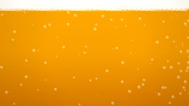 Fresh Beer Background with Rising Bubbles and Foam
