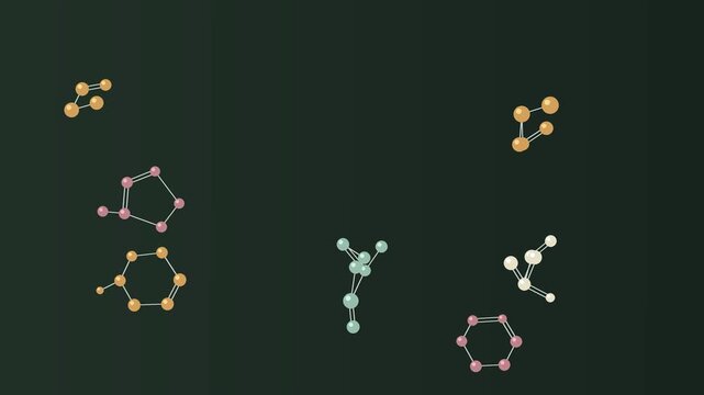 Fond de mol&eacute;cules vert tableau noir vintage en boucle sans couture