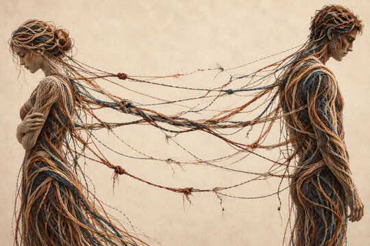 Emotional Distance in a Relationship, Attachment and Separation Psychology Concept