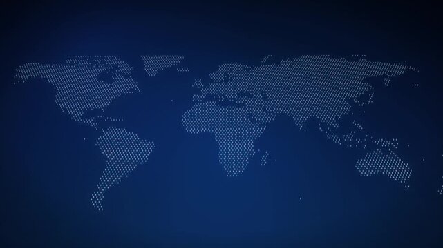 Brazil market growth map with people icon world map, camera zooms to 3D Brazil and growth percentage rises