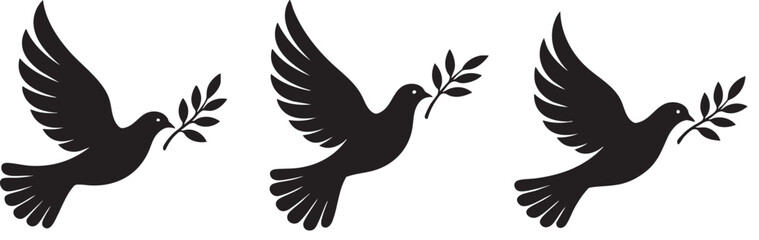 Fototapeta premium Dove of peace with olive branch vector illustration