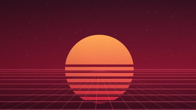 Boucle sans couture : fond synthwave synthwave alerte rouge