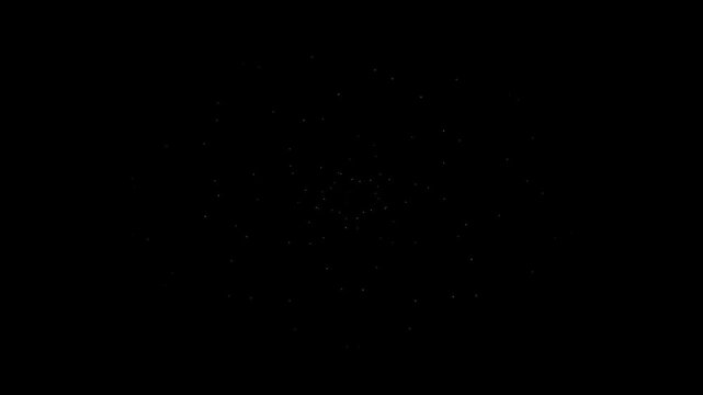 Abstract digital particle field with glowing points in dark space