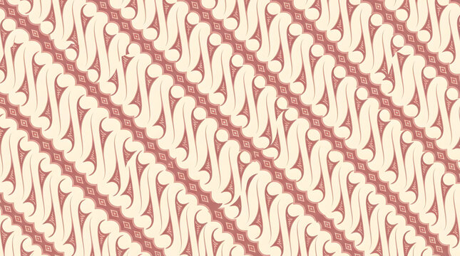 Traditional brown Parang batik motif seamless pattern.