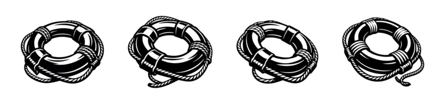 Vintage Lifebuoy Vector Illustration