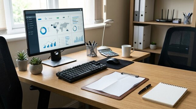 Supply chain software desk with folded user acceptance form, UAT and project sign-off concept