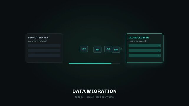 Data Migration Concept Animation &mdash; Seamless Loop Motion Background 4