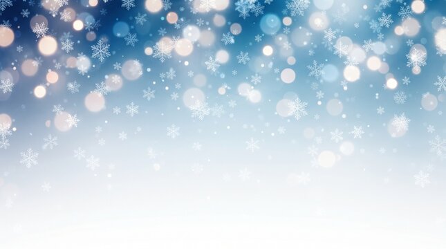 Christmas background with blue pattern winter card snow snowflakes portrait format copyspace copy space