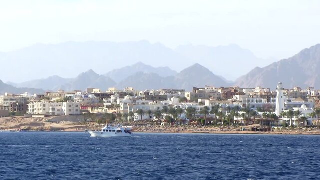 White cruise yacht in Egypt