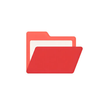 Red folder icon with document preview in a stack