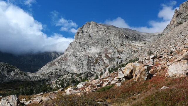 Autumn Clouds Flow Behind Shoshoni Peak in Indian Peaks Wilderness, Colorado