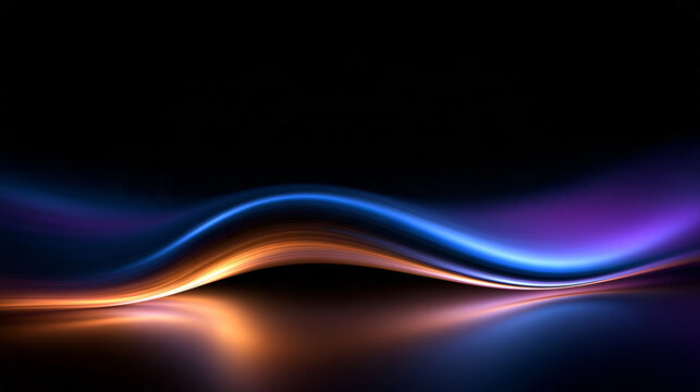Abstract Glowing Wave of Light on Dark Background