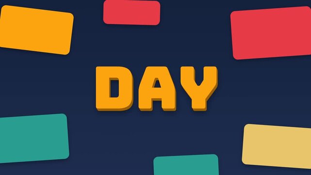 Boxing Day sale title on a paper card with colorful sliding blocks and a gift box