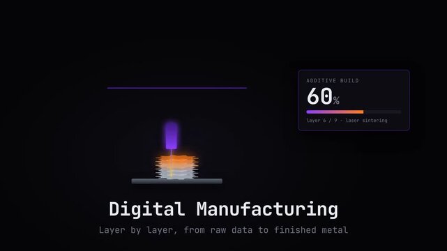 Digital Manufacturing Concept Animation &mdash; Seamless Loop Motion Backg