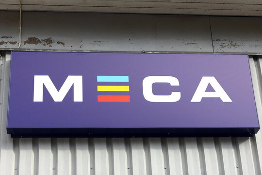 MECA car service repair sign. 