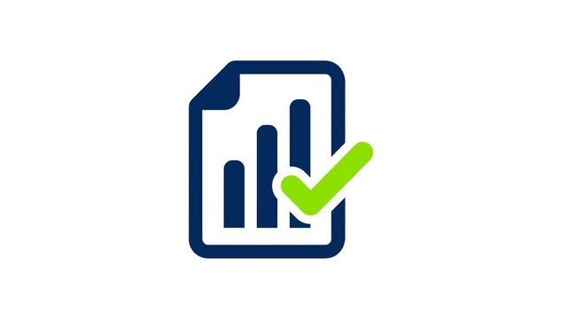 Approved data report icon with green checkmark.