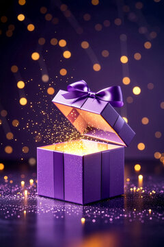 美しく光るギフトボックス | A Beautifully Shimmering Gift Box Generative AI