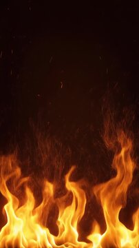 Flames dancing in darkness with subtle embers creating heat and energy for dramatic storytelling