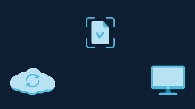 Digital file scanning of a document to a computer with cloud storage sync and secure data backup services.