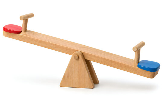 Wooden Seesaw Playground Equipment Isolated