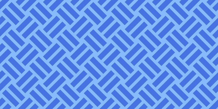 Seamless geometric basketweave pattern with blue diagonal stripes background for modern banner design, textile, wrapper, and backdrop