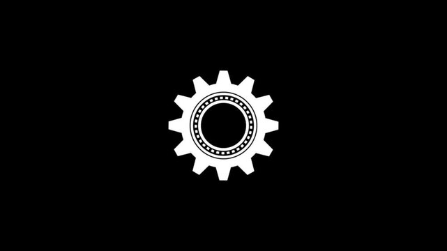Glowing settings gear icon animation representing configuration, customization, preferences, system control, tools, and technology. Modern neon line design on a dark background, ideal for websites,