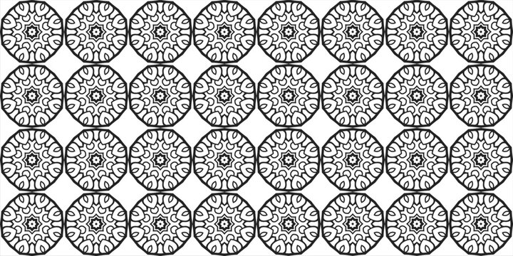 Seamless Islamic Decagonal Arch Petal Star Mandala Pattern Vector