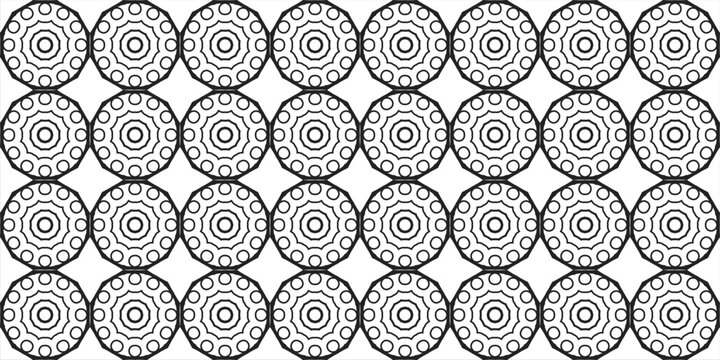 Seamless Islamic Decagonal Polka Dot Ring Star Mandala Pattern Vector