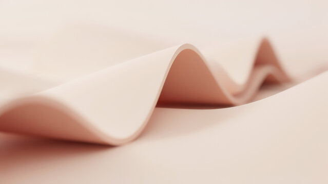 Abstract wavy surface in soft light pink tones with surface smooth flowing flowing waves solid three dimensional rendered abstract pink color contemporary pattern