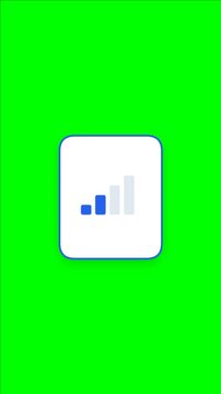 Mobile Network Signal Strength Indicator Animation Rising from Zero to Full Bars, Cellular Signal Level, Network Connectivity, Smartphone Reception, 4K Green Screen Looping Motion Graphic