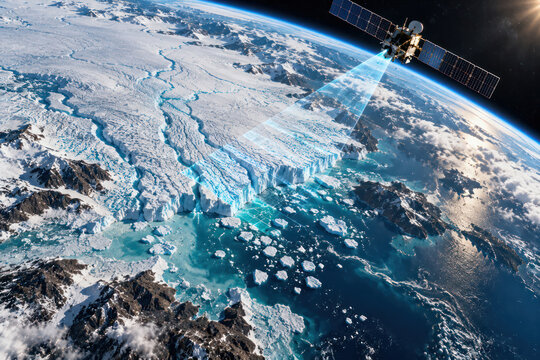 Satellite Monitoring Melting Polar Ice and Climate Change From Space