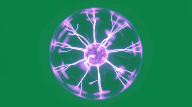 Neon purple electric plasma ball lightning, seamless loop.