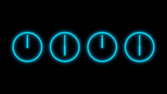 Electric Blue clock timer animation with clean digital display