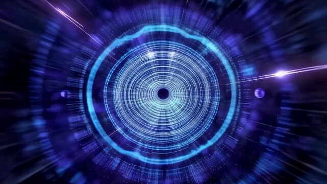 Electric Blue Warp Tunnel with Expanding Energy