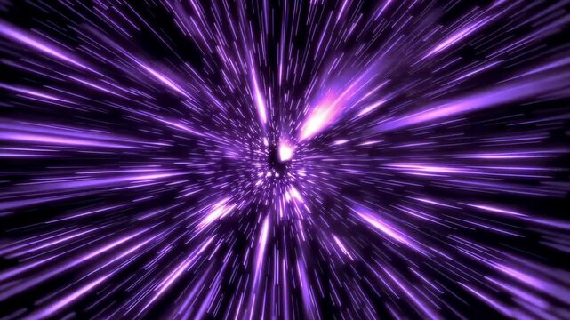 Violet Glow Hyperspace Rays in Cosmic Energy Burst