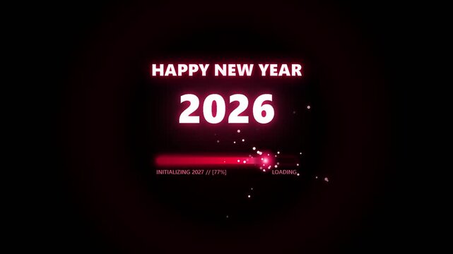 Happy new year 2026 digital loading screen
