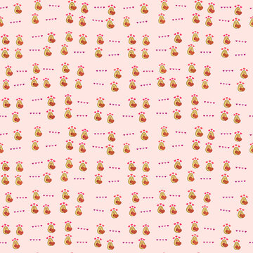 Cute avocado pattern with hearts