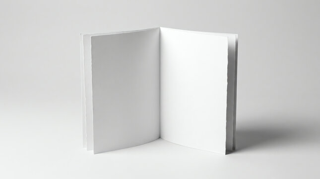 Blank half fold brochure template for mock up and presentation design. 3d render illustration.