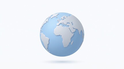 Obraz premium Stylized 3D Earth Globe Minimalist Illustration Representing Global Communication Network and World Geography Concepts on Isolated Background