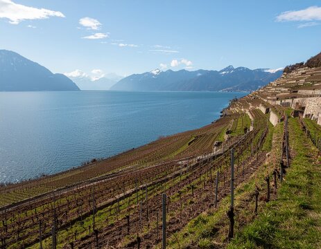 Swiss vineyard landscape