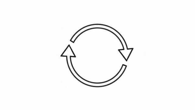 Minimalist Circular Arrows Refresh and Sync Vector Icon Symbol on White Background