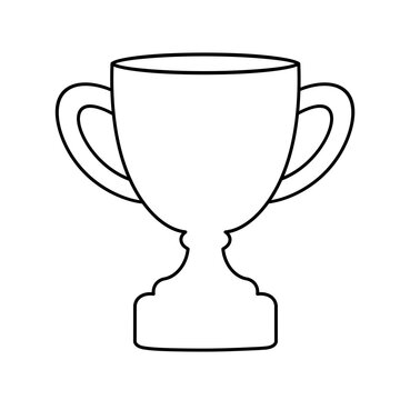 trophy cup line art illustration