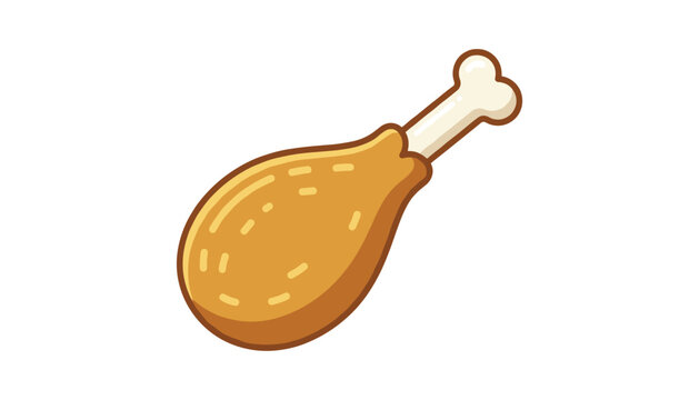 Crispy fried chicken drumstick icon featuring golden brown texture and white bone isolated on a clean white background.