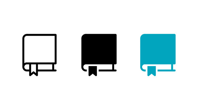 Set of book icon vector graphic symbols illustration design for education and