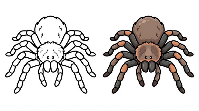 black spider isolated on white background