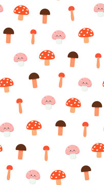 Cute cartoon mushroom pattern