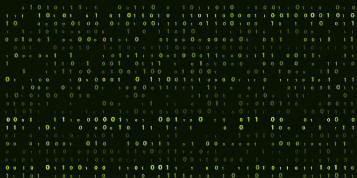 Digital background, showing a dense, grid of olive, green binary numbers, featuring a repeating, pattern of ones, and zeros technology, programming, and data, science related project applications