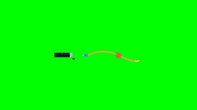 Fiber Optic Visual Fault Locator Vfl Laser Testing Red Light Leakage at Damaged Cable Point