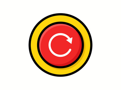 Red refresh button icon with circular arrow